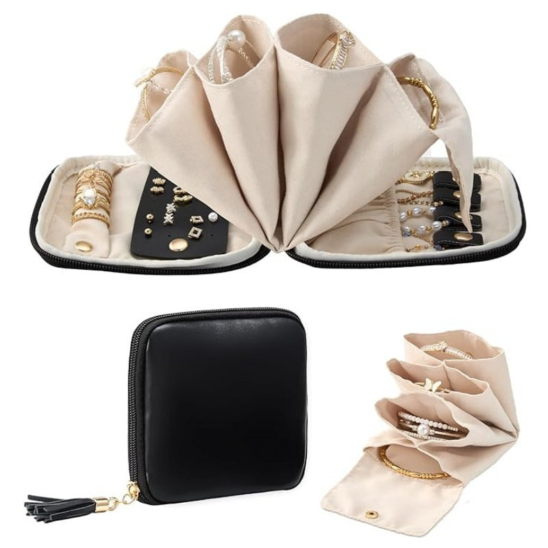 Jewelry Organizer Bag with Multifunctional Interior Layout Bowlift