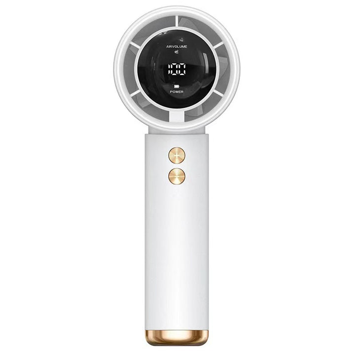 Unisex nan more compact bladeless hand fan with LED display, multi-stage control and battery operation Bowlift