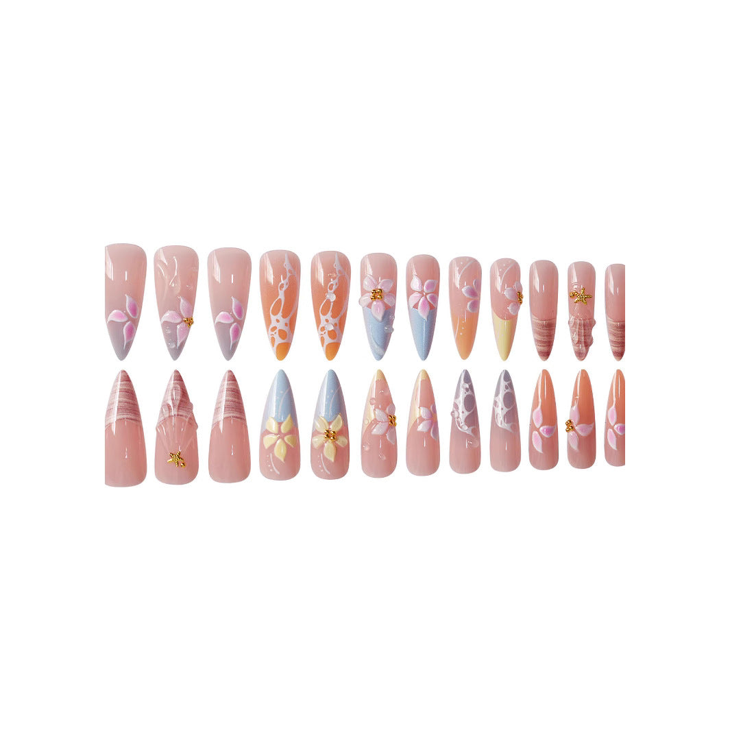 Premium Floral Art Press-On Nails Bowlift
