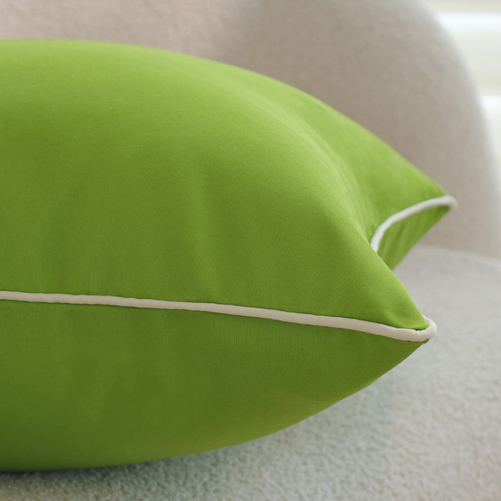 Square soft-touch cushion cover with contrasting piping and concealed zipper Bowlift