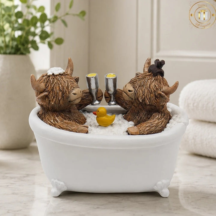 Decoration figure bathing highland cattle Bowlift