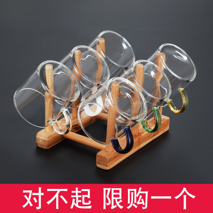 Insulated Double-Walled Glass Teacup Set with Accent Handles Bowlift