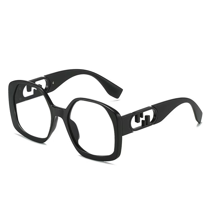 Women oversized sunglasses with extravagant geometric frame and elegant accents Bowlift