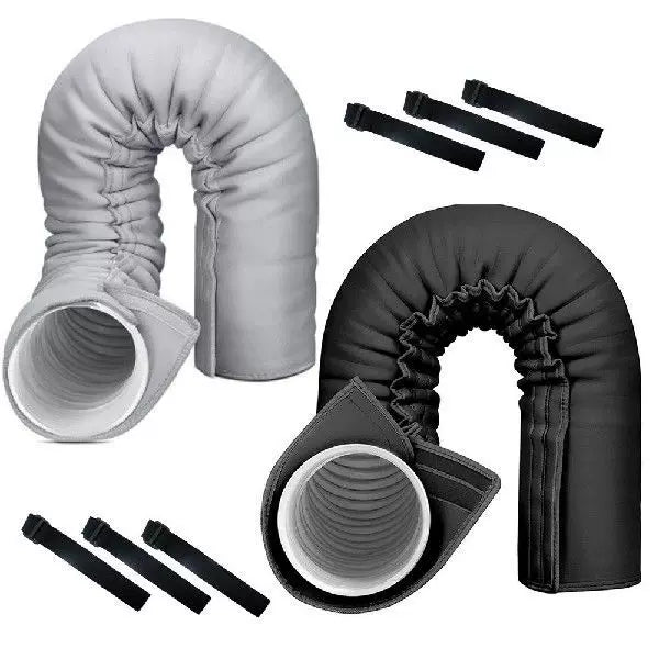 Unisex one size insulated flexible exhaust pipe sleeve with Velcro safety strap for portable air conditioners and dryers Bowlift