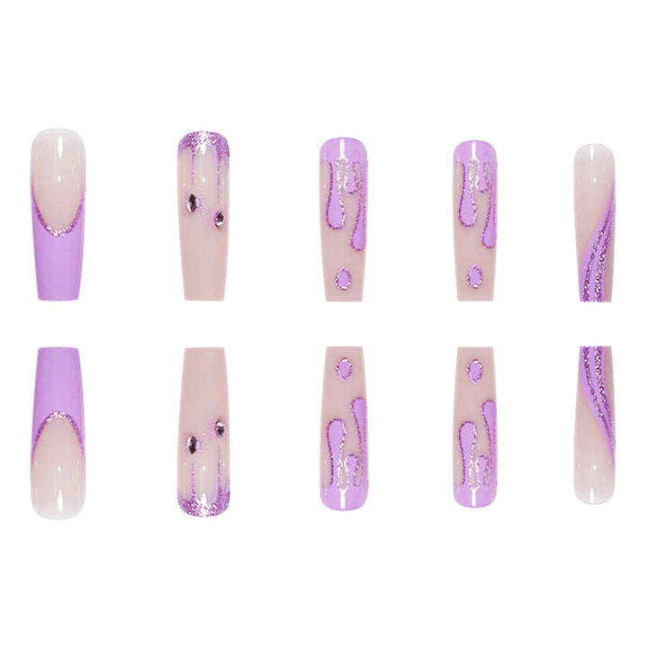 Artistic Long Press-On Nails Bowlift