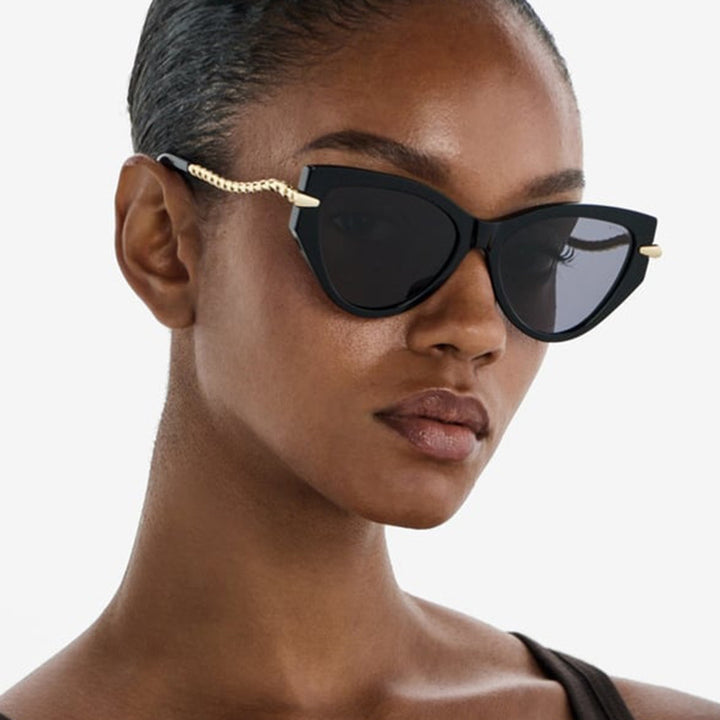 Ladies Cat-Eye Sunglasses with elegant metal frame and fashionable accents Bowlift