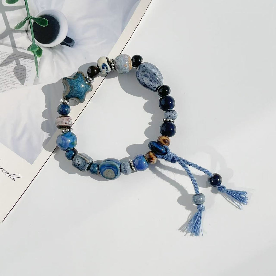 Handmade Stone Bead Stretch Bracelet Bowlift