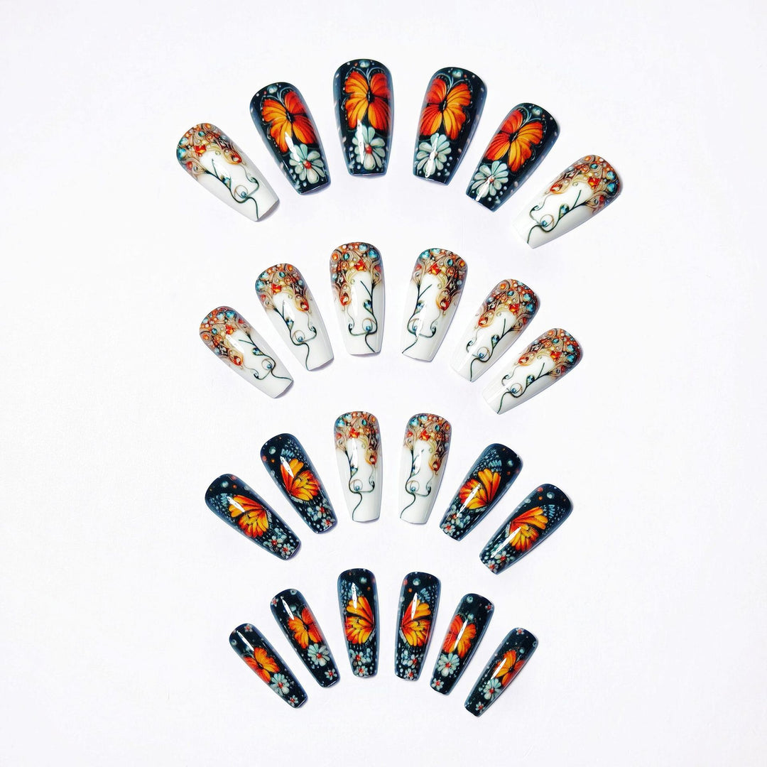 Intricate Butterfly Design Nail Art Bowlift