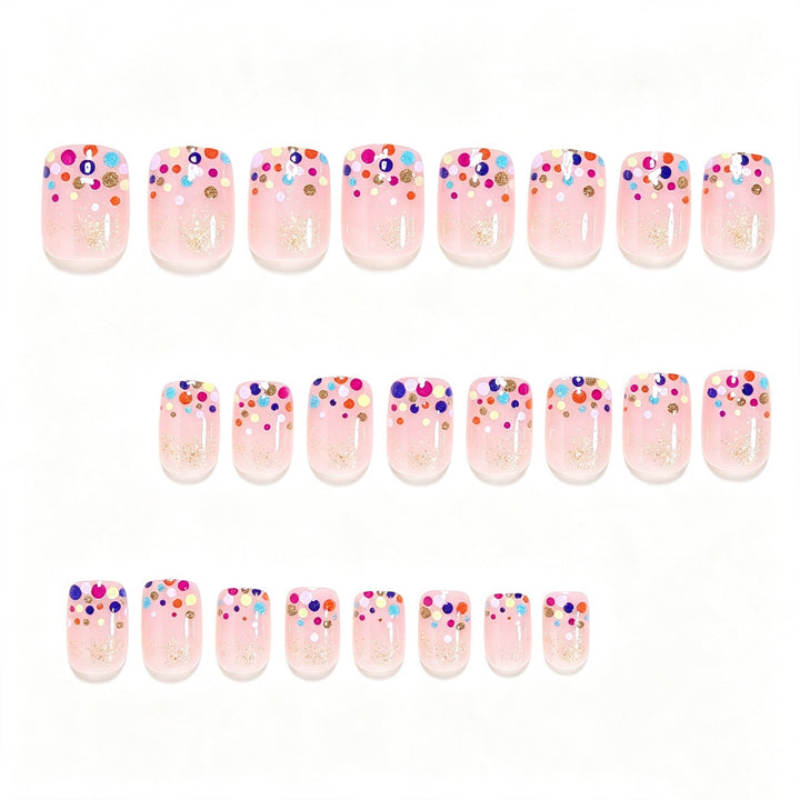 Decorative Dot Pattern Press-On Nail Art Bowlift