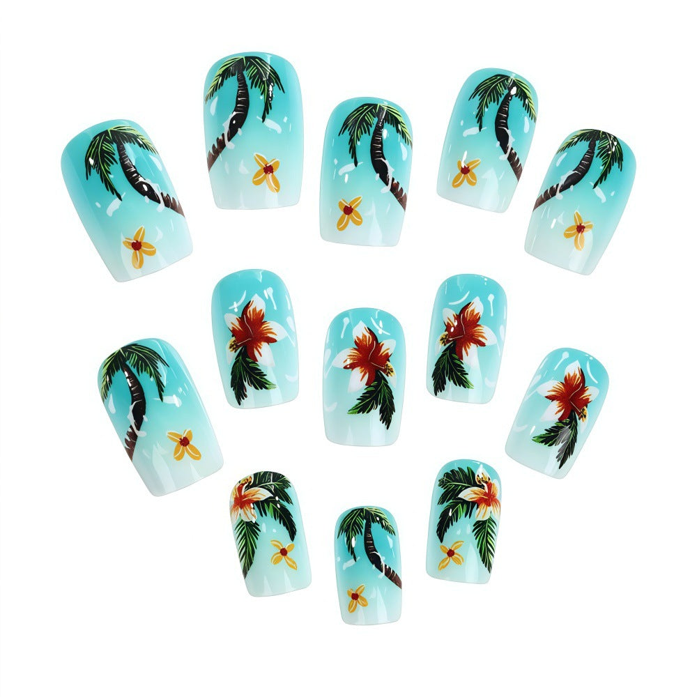 Nail Art Design with tropical motifs Bowlift