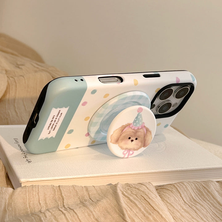 Smartphone Finger Holder in playful dog design Bowlift
