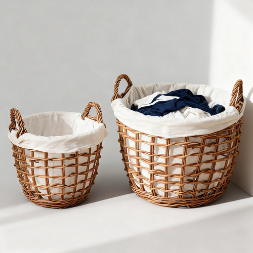 Handcrafted storage basket with cotton lining Bowlift