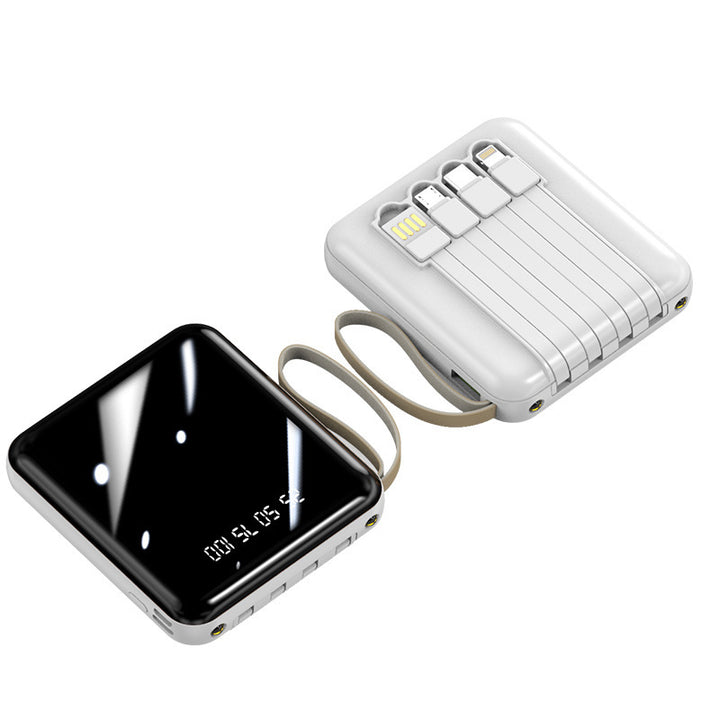 Portable power bank with integrated cables and digital display Bowlift