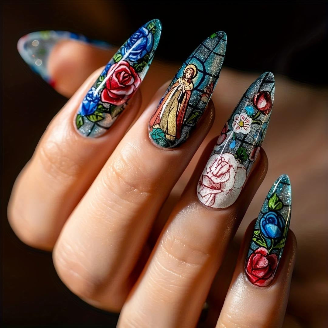 Elegant Nail Art with Black-White Contrast Bowlift