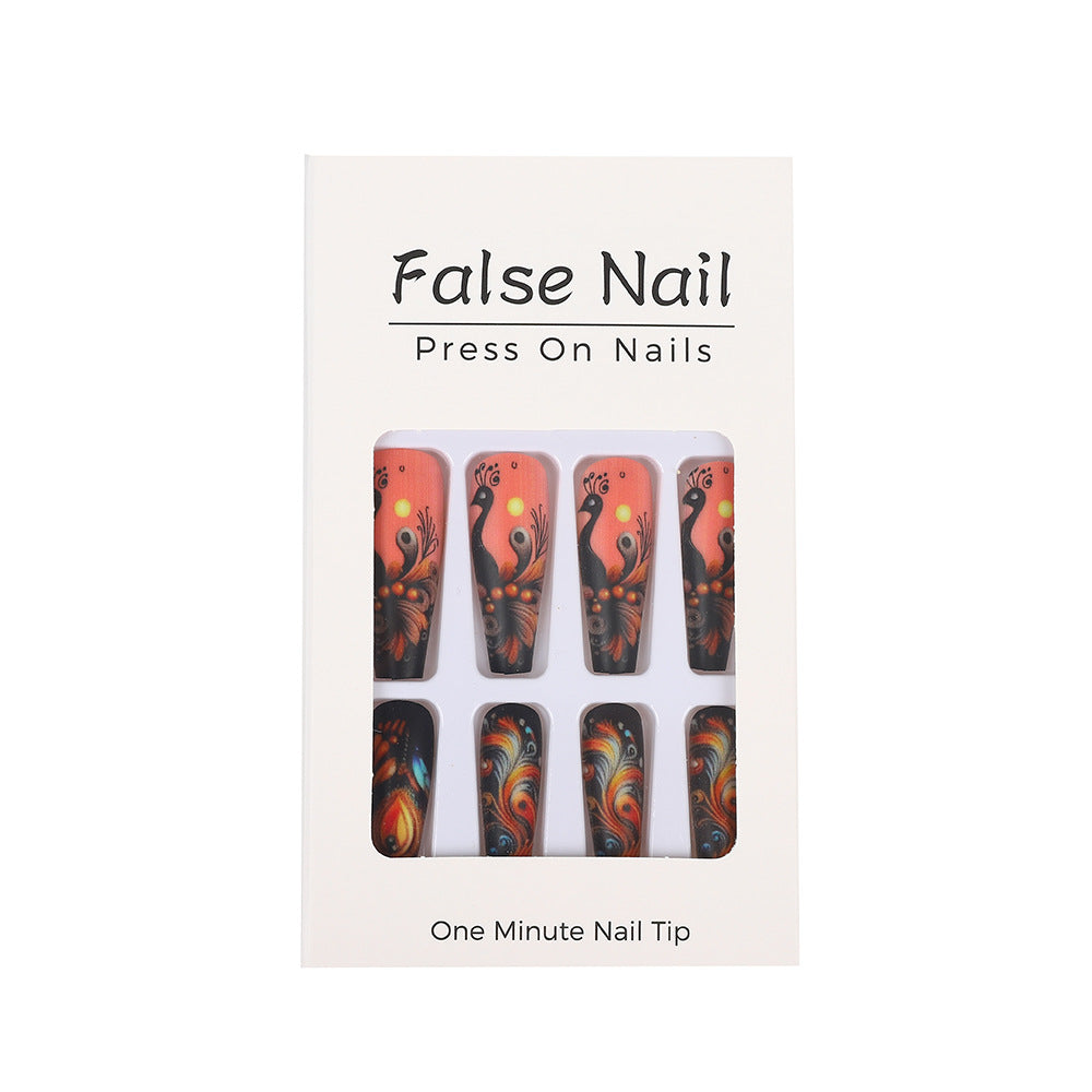 Creative Nail Art Set with Colorful Feather Designs Bowlift