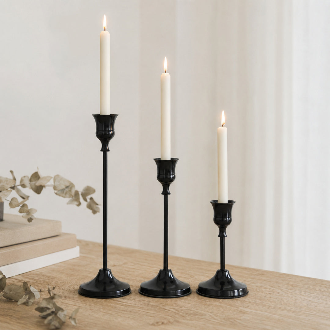 Elegant Gold Candle Holders Set