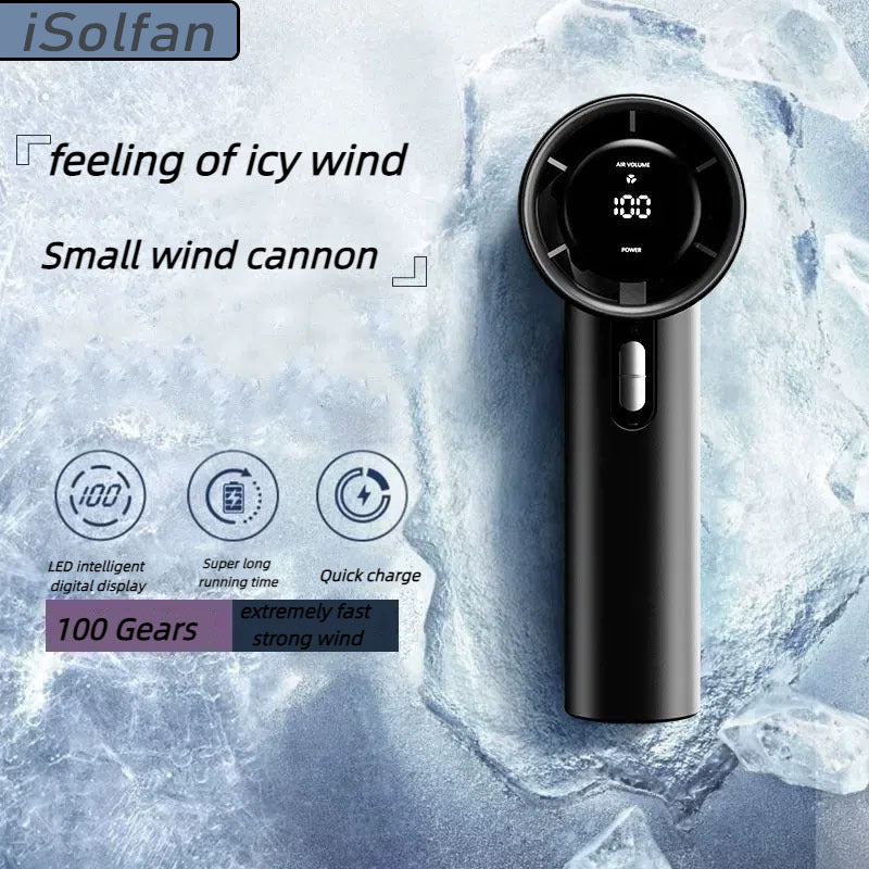 Ladies Portable High-Performance Hand Fan with Digital Speed Control Bowlift