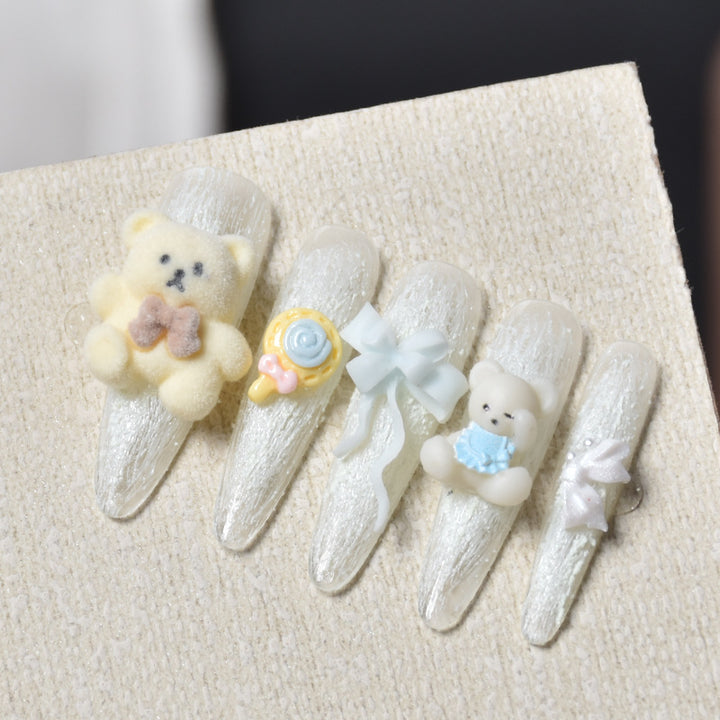 Creative 3D Cartoon-Themed Press-On Nail Art Bowlift
