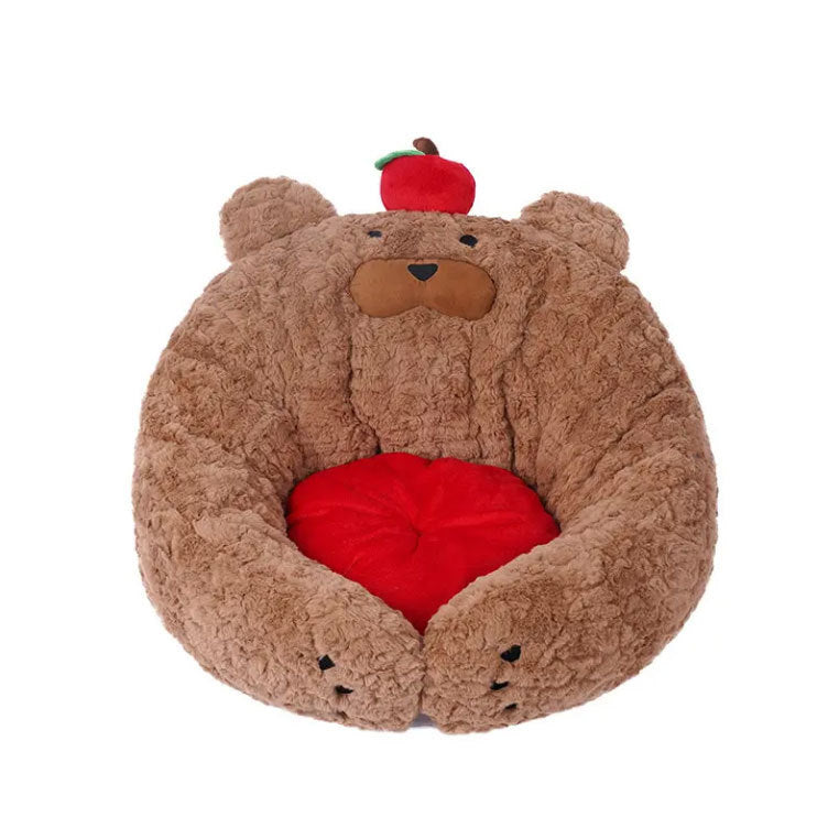 Plush Bear-Themed  Lounge  Dog Bed