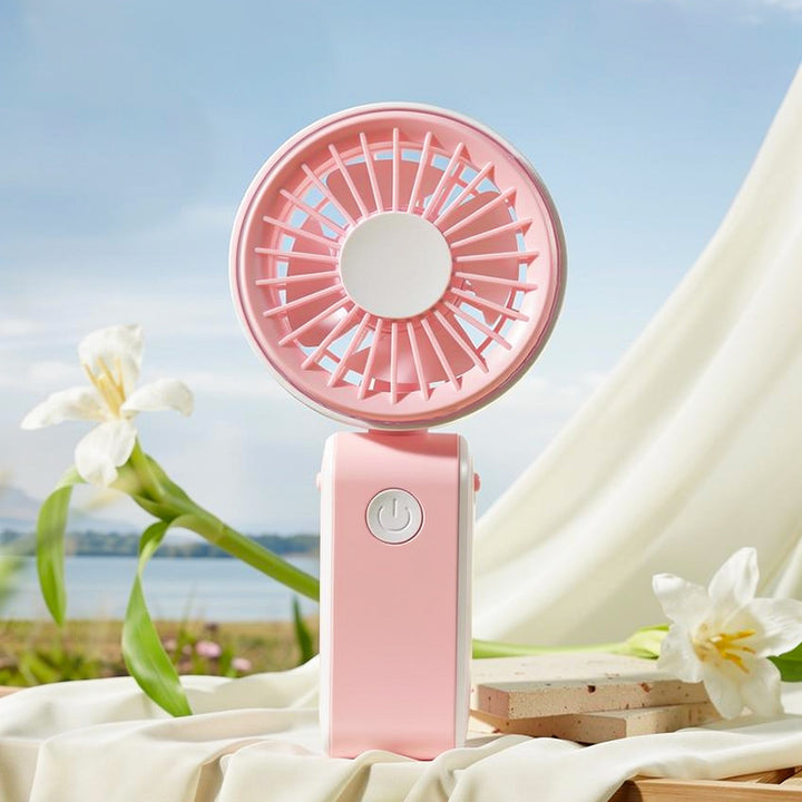 Cooling portable handheld bear-ear mini fan with adjustable tilt USB rechargeable desktop stand Bowlift