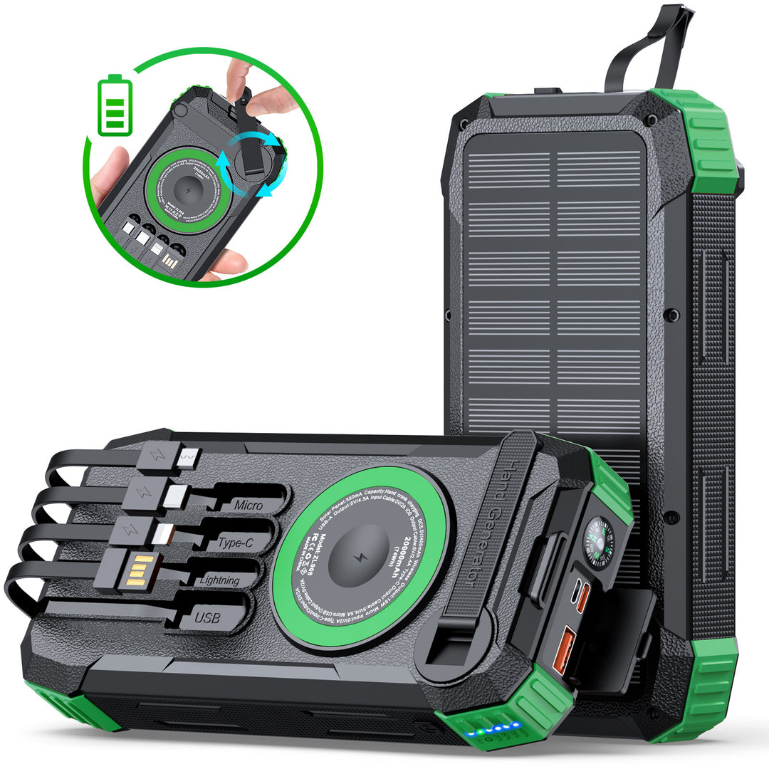 Wearable Solar Powerbank with Multifunctional Charging Cable Bowlift