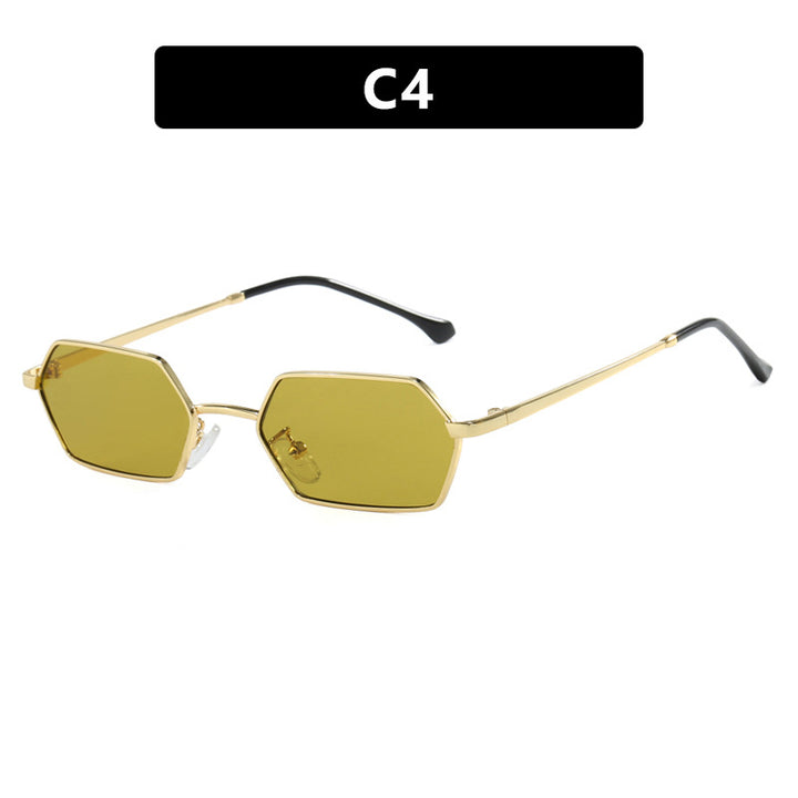 Women's hexagonal sunglasses with elegant metal frame and UV protection Bowlift