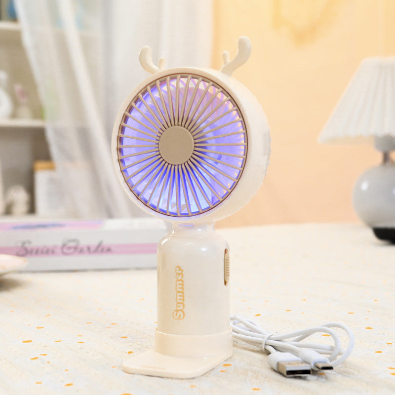 Women's Portable Hand Fan with Cute Ears Bowlift