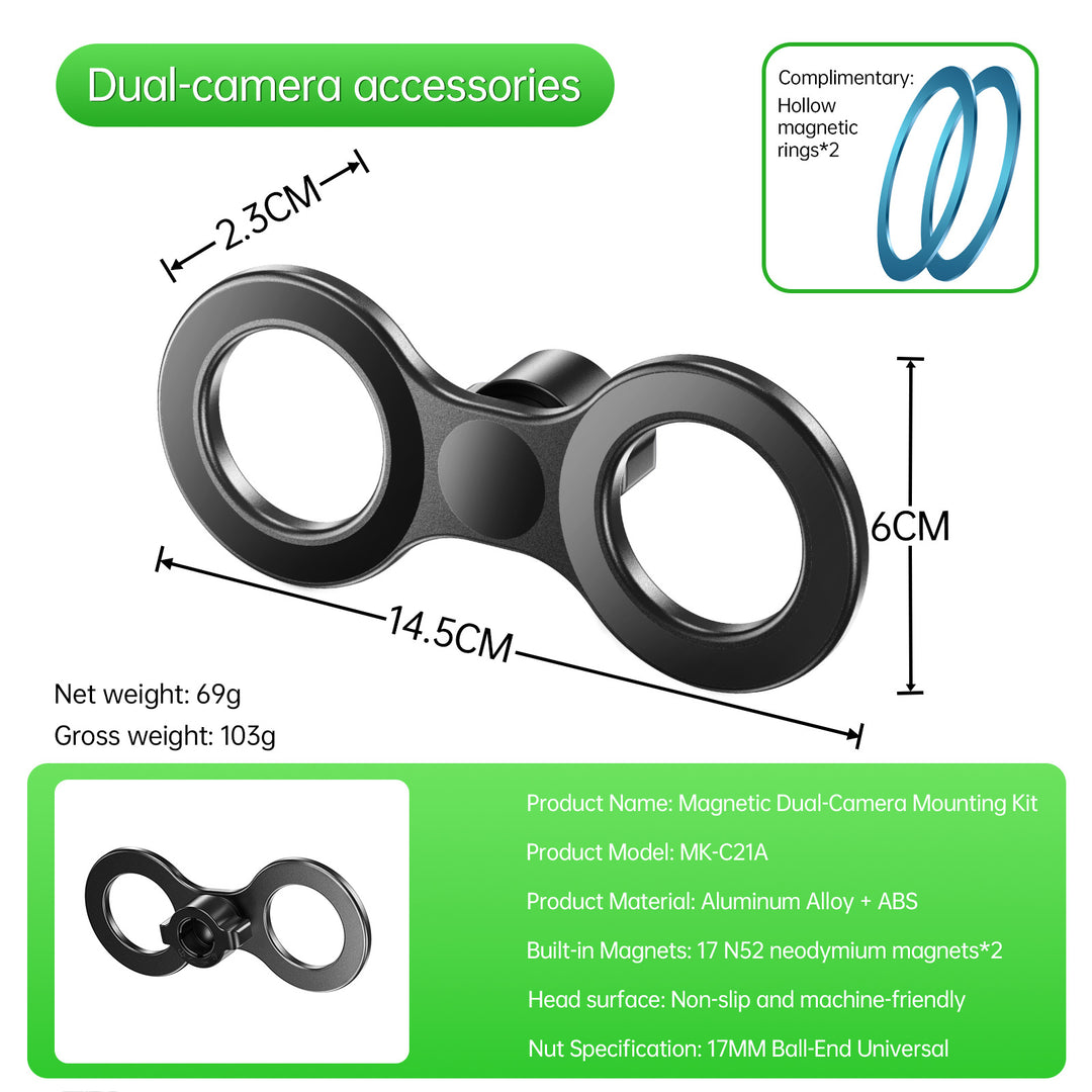 Unisex Magnetic Dual-Camera Mounting System Bowlift