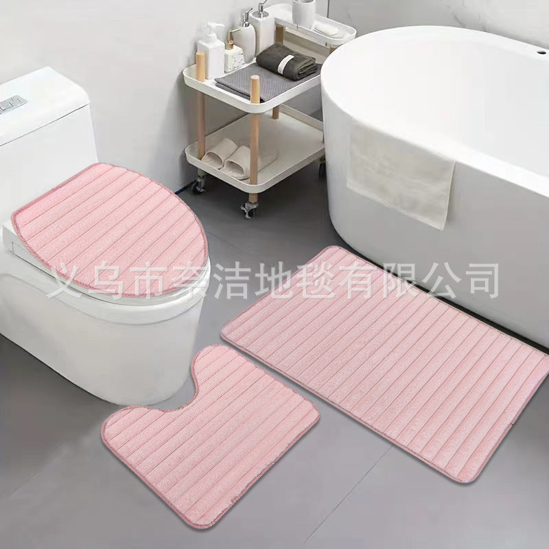 Soft Plush Toilet and Bath Mat Set Bowlift