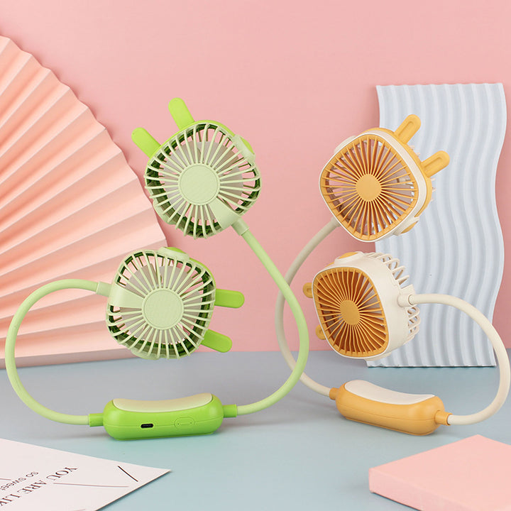 Women Portable Neck Fan with Cute Design and Flexible Adaptability Bowlift