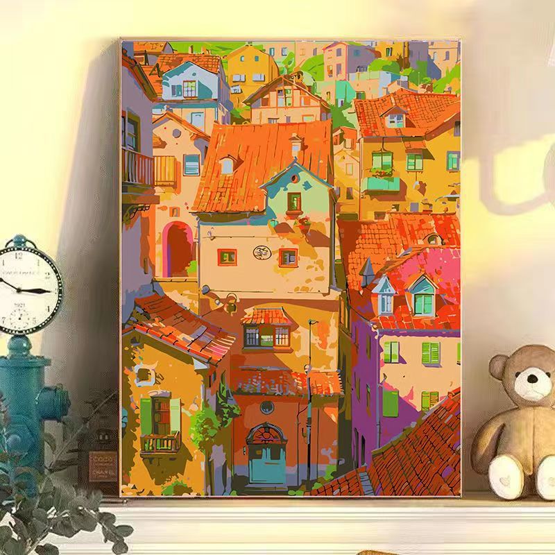 Colorful Urban Landscape Wall Art Bowlift