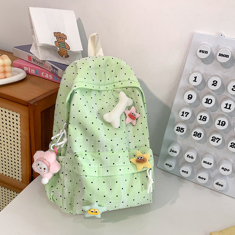 Cute Polka Dot Patterned Backpack