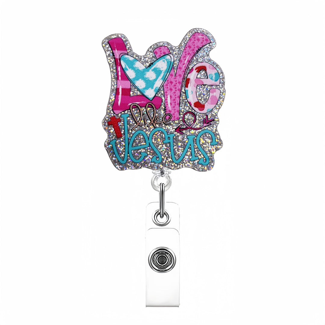 Expandable badge holder with anatomical heart pendant
