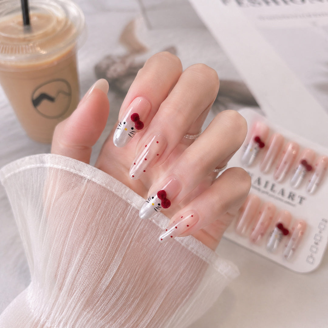 Artistic Character-Themed Press-On Nail Set Bowlift