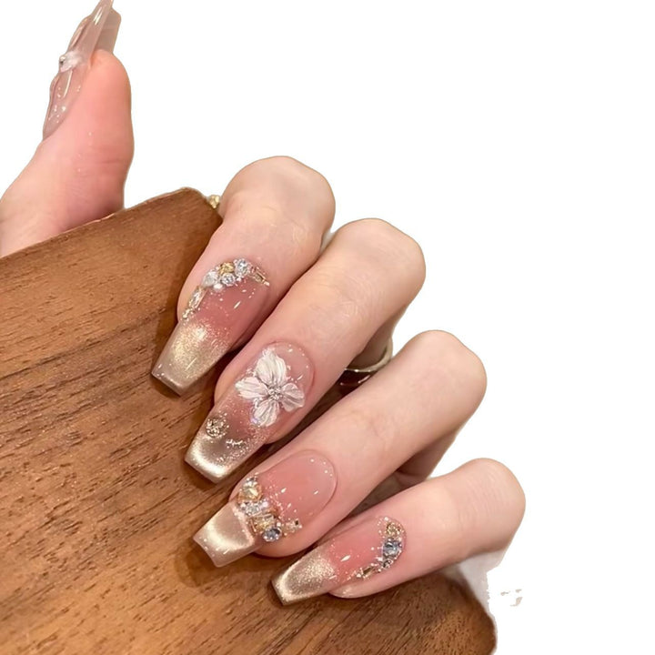Floral Design Press-On Nail Set Bowlift