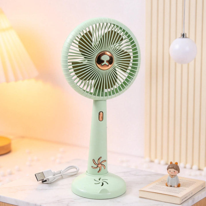 Cooling rechargeable handheld and tabletop fan with detachable base and USB charging Bowlift