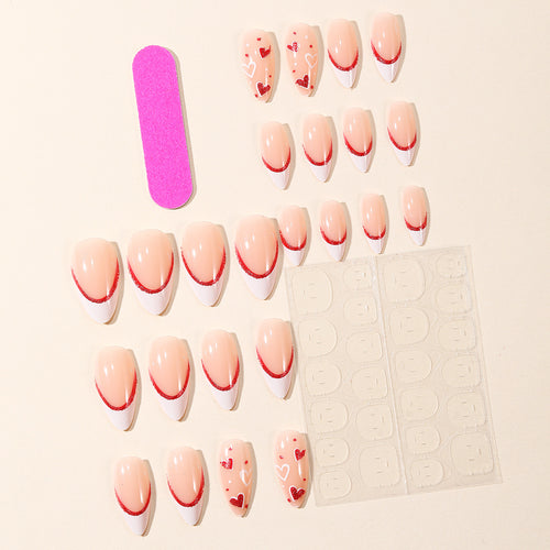 Elegant Heart-Design Stiletto Nail Art Extensions Bowlift