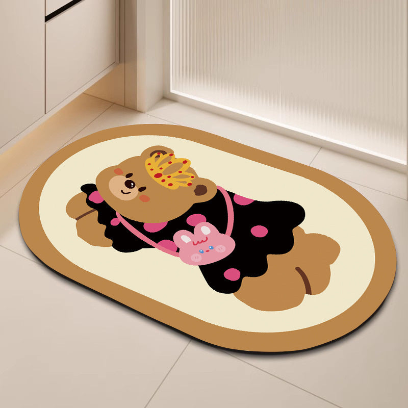 Plush Cartoon-Themed Area Mat