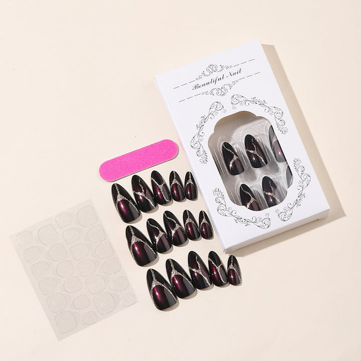 Acrylic nail set with glamorous accents and high-gloss finish Bowlift