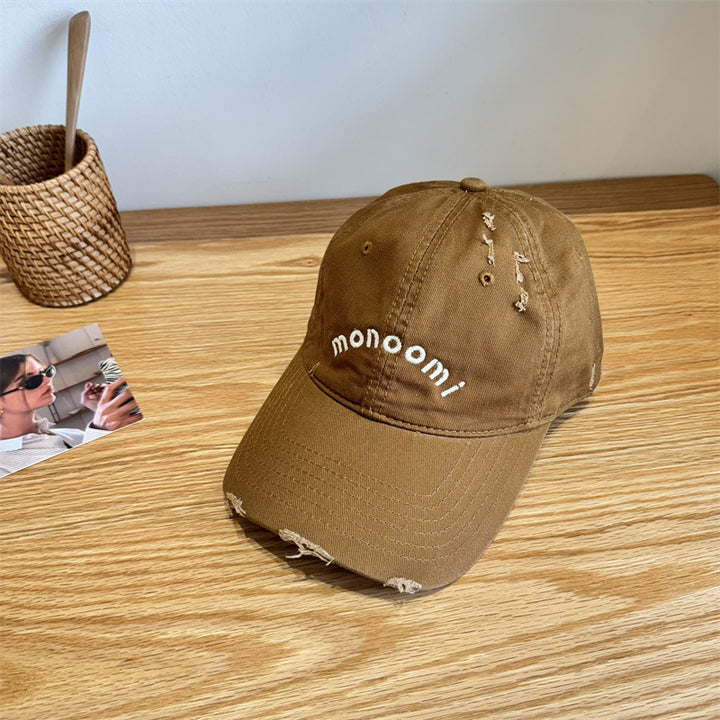 Women's Distressed Cotton Baseball Cap Bowlift