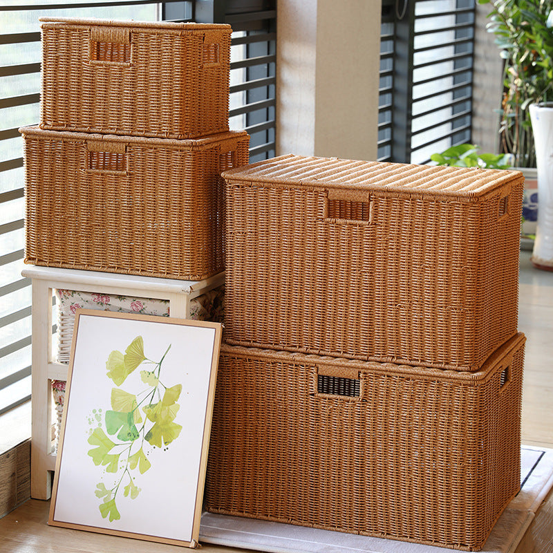 Unisex Multifunctional Storage Box made of natural wicker Bowlift