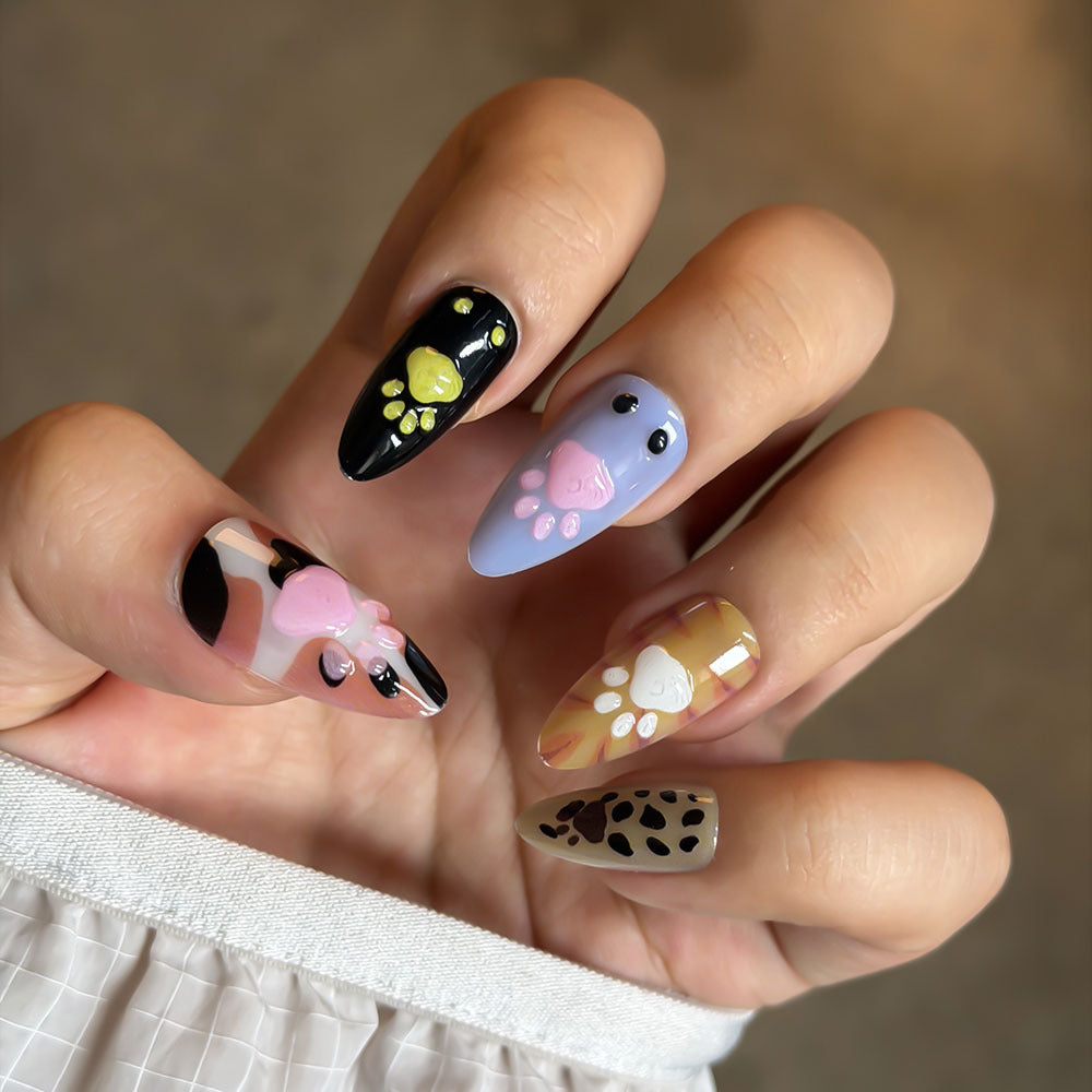 Playful Patterned Press-On Nail Art Set Bowlift