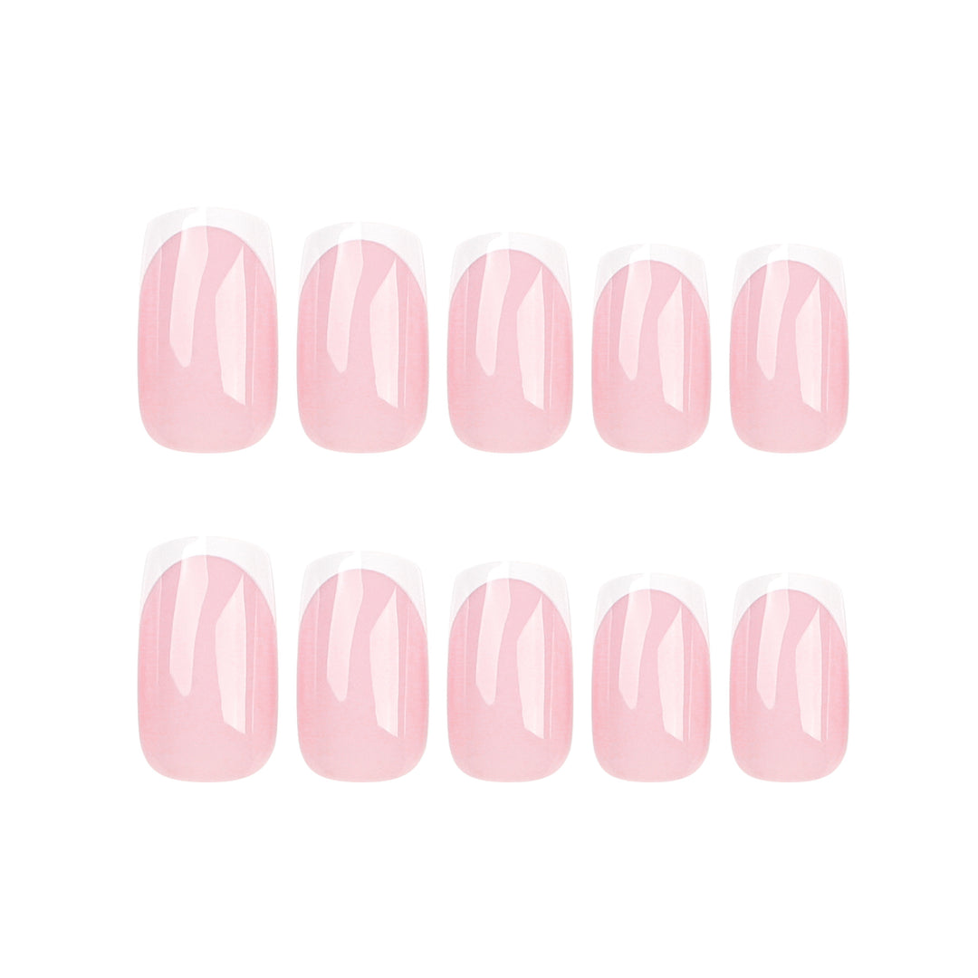 Elegant Nail Extensions with Precise French Tip Bowlift
