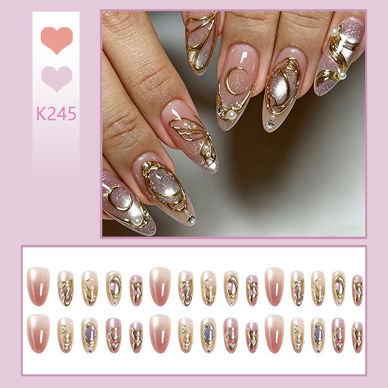 Artifical nails with glitter accents Bowlift