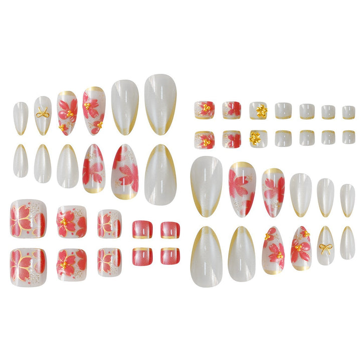 Floral Design Gel Nail Art Bowlift