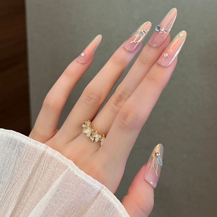 Elegant Stiletto Press-On Nail Enhancements Bowlift