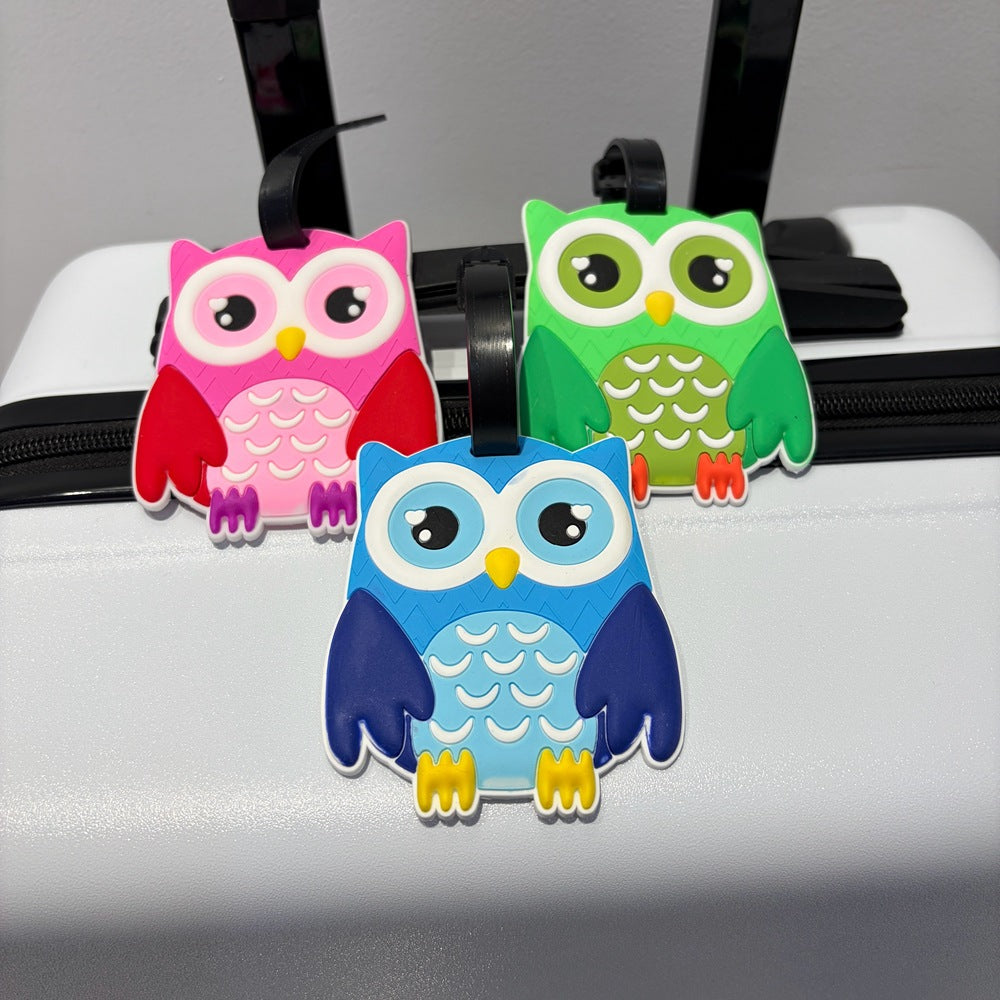 Owl-Themed Luggage Tag Bowlift