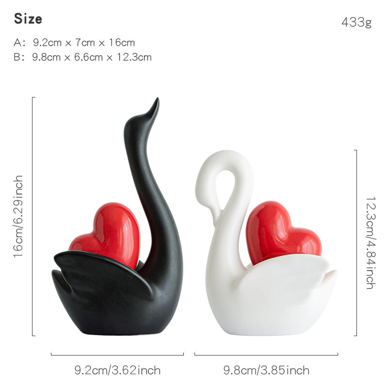 Elegant and romantic swans decorative figure Bowlift
