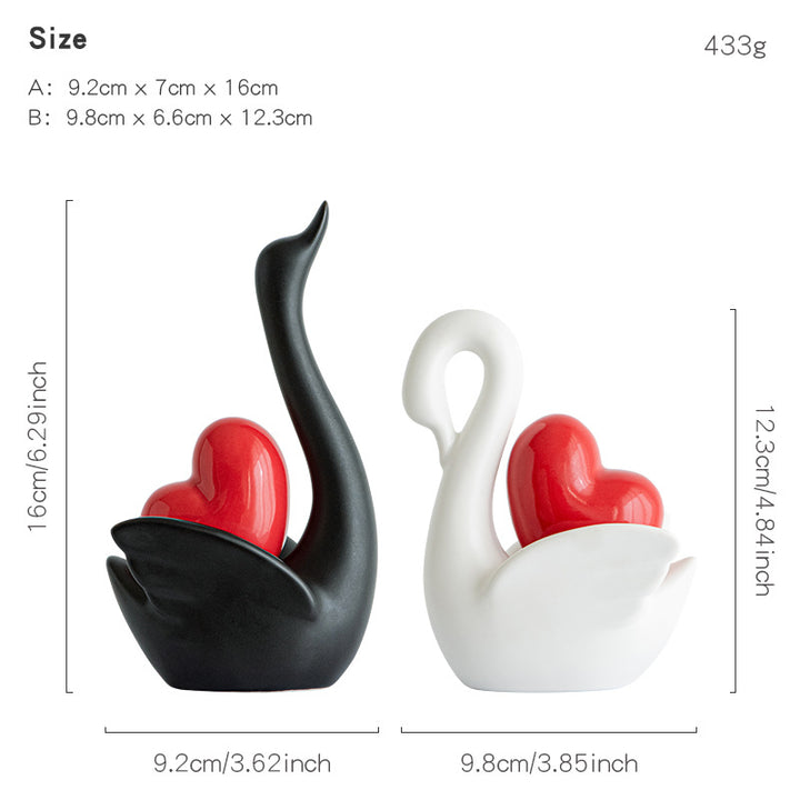 Elegant and romantic swans decorative figure Bowlift
