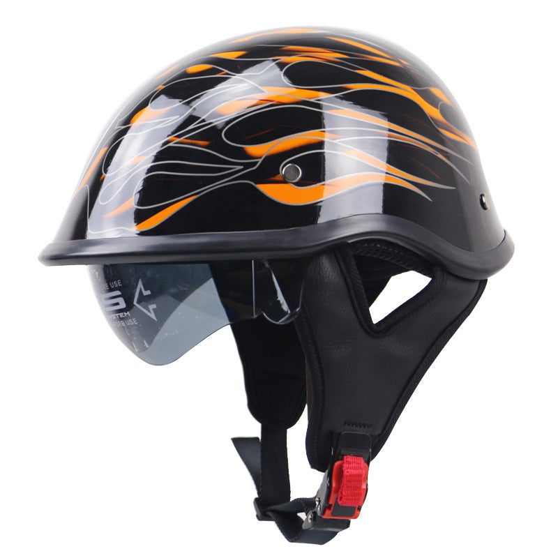 Classic Half-Shell Motorcycle Helmet with Visor Bowlift